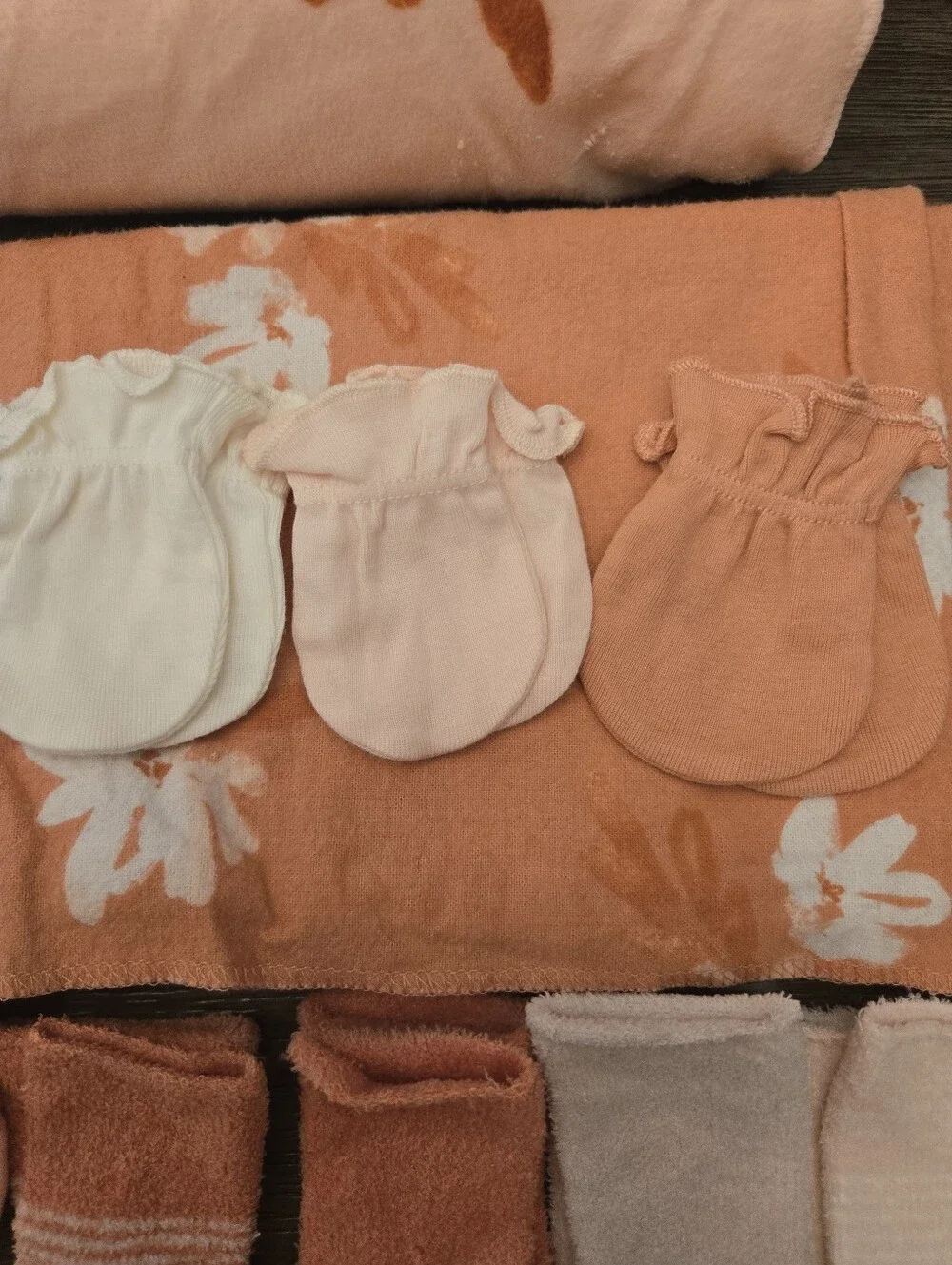 Carters Floral Peachy Coral 9 Pc Bundle Sleeper Size 3M, blankets,& More